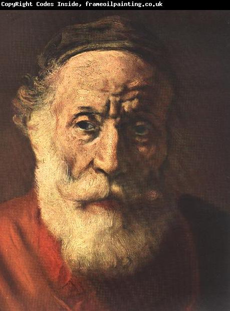 REMBRANDT Harmenszoon van Rijn Portrait of an Old Man in Red (detail)